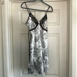 Poly Satin & Lace Slip Dress